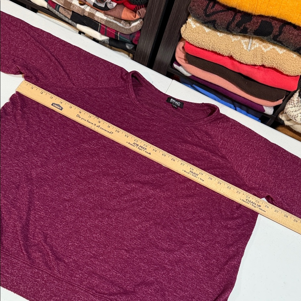 #421. 🪷 Buffalo David Bitton Heathered Plum Top xxl - Picture 2 of 7